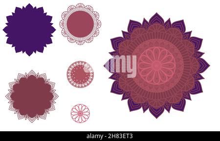 Mandala.Éléments décoratifs ethniques.Arrière-plan dessiné à la main. Illustration de Vecteur