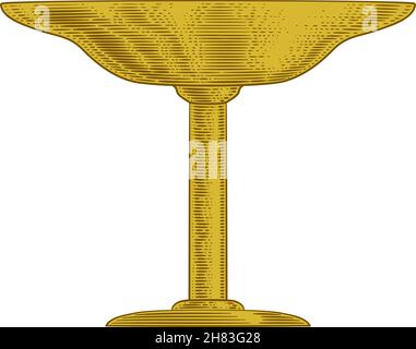 Calice Graal Gold Cup coupe goblet icône style vintage Illustration de Vecteur