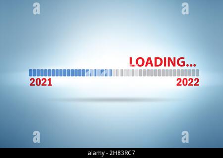 Concept de transition de l'année 2021 à 2022 Banque D'Images