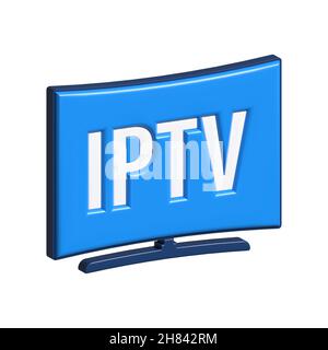 Image 3D du badge, de l'icône et du logo IPTV Banque D'Images