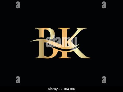 Monogramme lettre BK logo design Vector.Logo BK lettre avec design moderne et tendance Illustration de Vecteur