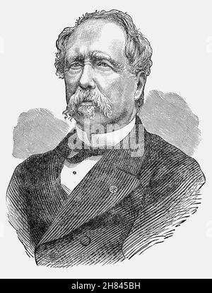 Un portrait du président Patrice de MacMahon, marquis de MacMahon (1808-1893) de la fin du XIXe siècle, était un général et un homme politique français, avec la distinction de Maréchal de France.Descendant de Mahon, fils de Muirchertach au Briain, Haut roi d'Irlande, il a été chef d'État de France de 1873 à 1875 et président de France de 1875 à 1879. Banque D'Images