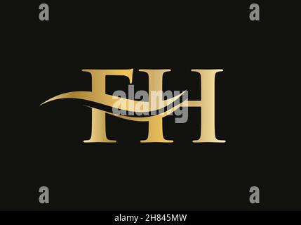 Lettre initiale du monogramme FH logo design Vector.Logo FH avec design moderne et tendance Illustration de Vecteur