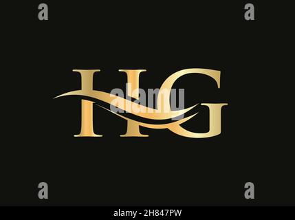 Logo HG de la lettre initiale liée.Design moderne du logo HG avec design moderne et tendance Illustration de Vecteur