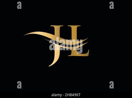 Lettre JL créative avec concept de luxe.Design moderne du logo JL pour l'identité de l'entreprise et de l'entreprise Illustration de Vecteur