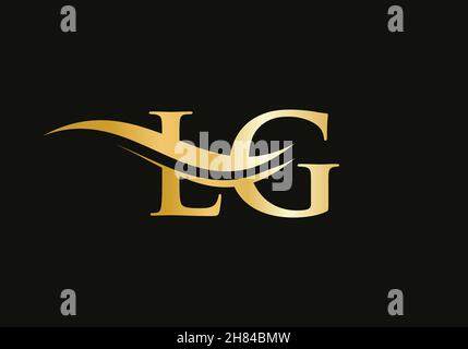 Lettre initiale liée logo LG.Moderne lettre logo LG vecteur avec moderne tendance Illustration de Vecteur