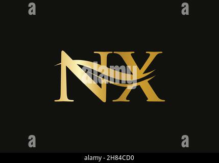 Logo NX Linked pour l'identité de l'entreprise.Creative Letter NX logo Vector Illustration de Vecteur