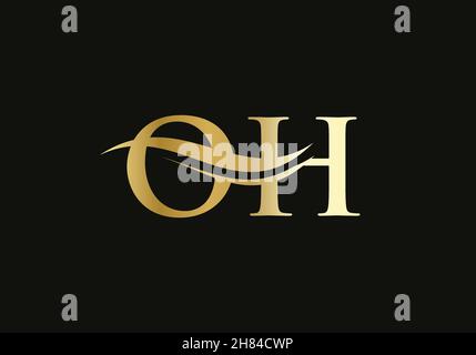 Lettre initiale du monogramme OH logo design Vector.LOGO OH lettre et moderne tendance Illustration de Vecteur