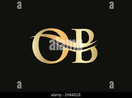 Logo de lettre OB initial avec modèle de vecteur typographique professionnel moderne et créatif.Motif abstrait créatif avec logo OB Illustration de Vecteur