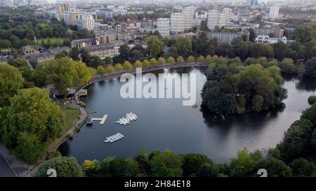 Victoria Park Lake Hackney East London UK Aerial Banque D'Images