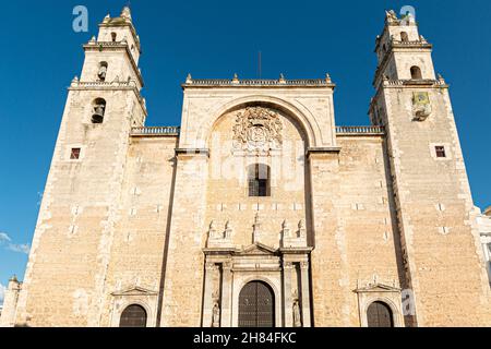 Cathédrale de San Ildefonso, située dans le centre-ville de Merida, Yucatan, Mexique Banque D'Images