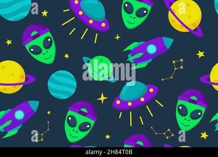 Motif extraterrestres sans coutures Illustration de Vecteur