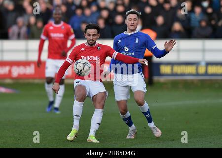 SALFORD, GBR.27 NOV Jamie Hopcutt d'Oldham Athletic lors du match Sky Bet League 2 entre Salford City et Oldham Athletic à Moor Lane, Salford, le samedi 27 novembre 2021.(Credit: Eddie Garvey | MI News) Credit: MI News & Sport /Alay Live News Banque D'Images