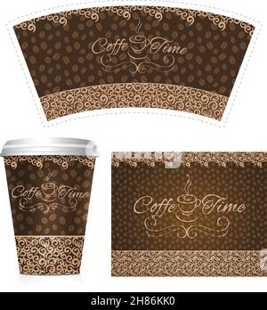 Tasse à papier à café 3d réaliste plastique ensemble de récipients vecteur isolé illustration Illustration de Vecteur