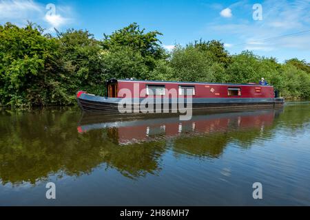 barque rouge, canal, doncaster Banque D'Images