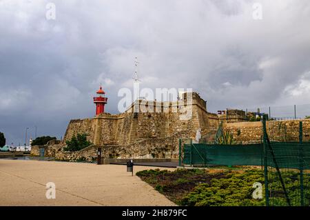 Le phare de Fort de Santa Catarina, Figueira da Foz, Portugal Banque D'Images