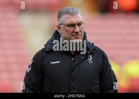 Nigel Pearson, directeur de Bristol City, arrive à Bramall Lane pour le match contre Sheffield United Banque D'Images