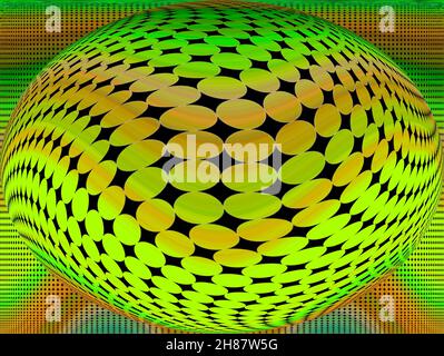 Géométriques générées par ordinateur, l'Op Art (Art optique) de droit Banque D'Images