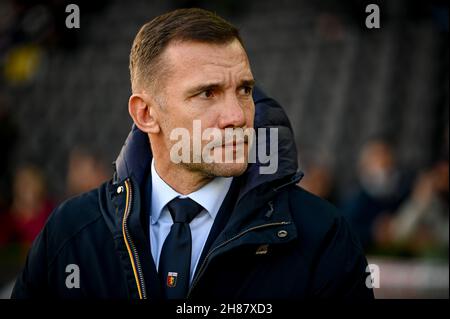 Udine, Italie.28 novembre 2021.Friuli - stade Dacia Arena, Udine, Italie, 28 novembre 2021,Andrij Sevcenko (entraîneur-chef Gênes) pendant Udinese Calcio vs Gênes CFC - football italien série A match Credit: Live Media Publishing Group/Alay Live News Banque D'Images