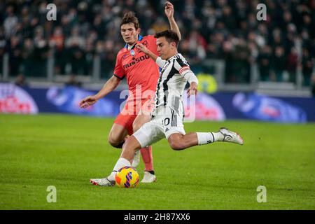 Paulo Dybala (Juventus FC) lors de la série italienne Un match de football entre Juventus FC et Atalanta BC le 27 novembre 2021 au stade Allianz de Turin, Italie Banque D'Images