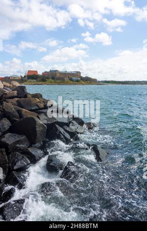 Varberg: Forteresse de Varberg, zone maritime Kattegat in , Hallands län, Suède Banque D'Images