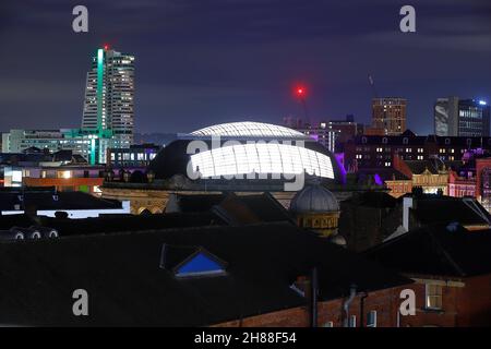 Vue sur Bridgewater place Skyscraper & Corn Exchange dans le centre-ville de Leeds Banque D'Images