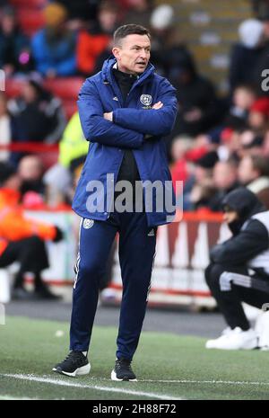 Sheffield, Royaume-Uni.28 novembre 2021.Paul Heckingbottom, directeur de Sheffield Utd lors du match de championnat Sky Bet à Bramall Lane, Sheffield.Crédit photo à lire: Alistair Langham/Sportimage crédit: Sportimage/Alamy Live News Banque D'Images
