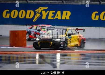 22 Vervisch Frederic (bel), Comtoyou Team Audi Sport, Audi RS 3 LMS TCR (2021), action lors de la course WTCR 2021 de la FIA en Russie, 8e manche de la coupe du monde de la FIA Touring car Cup 2021, sur l'Autodrom Sotchi, du 27 au 28 novembre 2021 à Sotchi,Russie- photo Xavi Bonilla / DPPI Banque D'Images