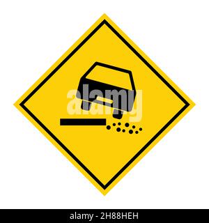 Icône de danger routier, panneau de signalisation routière, illustration du vecteur de signalisation routière, véhicule d'avertissement . Illustration de Vecteur
