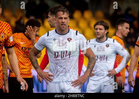 Benevento, Italie.27 novembre 2021.Denis German (Reggina) portait pendant Benevento Calcio vs Reggina 1914, le football italien Serie B match à Benevento, Italie, novembre 27 2021 crédit: Independent photo Agency/Alay Live News Banque D'Images