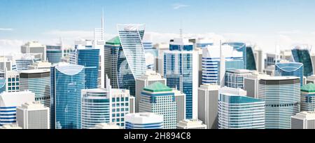 Gratte-ciel de la ville moderne.illustration 3d Banque D'Images