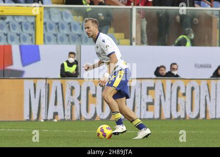 Genova, Italie.27 novembre 2021.Genova (GE), Italia, 27 novembre 2021, stadio Luigi Ferraris, 14Â° giornata Campionato Serie A Tim 2021/2022, incontro tra le escadron dell'UC Sampdoria e dell'Hellas Verona, nella foto: 7 Antonin Barak crédit: Independent photo Agency/Alay Live News Banque D'Images