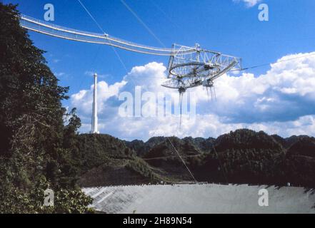 Observatoire d'Arecibo, Porto Rico, 9 mars 1980 Banque D'Images