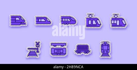 autocollant d'art de ligne de train électrique autocollant vecteur illustration arrière-plan isolé Illustration de Vecteur