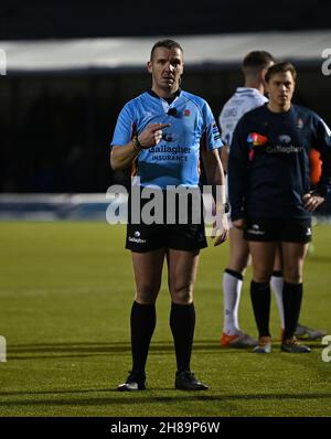 Barnett, Royaume-Uni.28 novembre 2021.Rugby, premier ministre.Saracens hommes V sale Sharks.Stade StoneX.Barnett.Thomas Foley (arbitre).Credit: Sport en images/Alamy Live News Banque D'Images