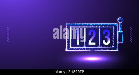 spin, number, bingo low poly wireframe mesh design vector illustration Illustration de Vecteur