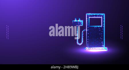 illustration d'un vecteur d'arrière-plan polyfilaire bas polygonal de station-service Illustration de Vecteur