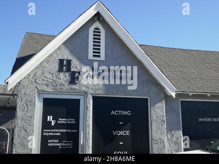 Los Angeles, Californie, États-Unis 27 novembre 2021 Une vue générale de l'atmosphère de Howard Fine action Studio dont les étudiants incluent Brad Pitt, Salma Hayek, Jennifer Connelly, Bradley Cooper, Michelle Williams,Jared Leto et beaucoup d'autres au 1320 N. Highland Avenue le 27 novembre 2021 à Los Angeles, Californie, États-Unis.Photo par Barry King/Alay stock photo Banque D'Images