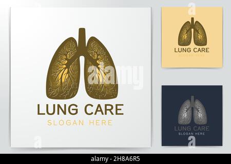 Dessins de logos Inspiration pulmonaire isolé sur fond blanc Illustration de Vecteur