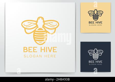 L'inspiration de conception de logo d'abeilles Illustration de Vecteur