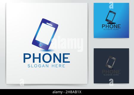 L'inspiration de conception de logo de téléphone Illustration de Vecteur