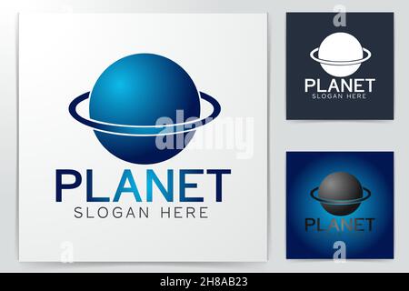 Globe, Planète Logo design inspiration isolé sur fond blanc Illustration de Vecteur