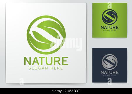 Lettre S une saine Inspiration Logo feuilles isolé sur fond blanc Illustration de Vecteur