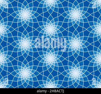 Motif fleuri sans couture de couleur bleue .Motif vectoriel tileable pour votre conception. Illustration de Vecteur