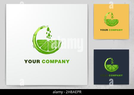 Orange vert, goutte d'eau, logo Juice Illustration de Vecteur
