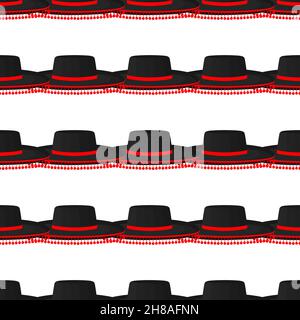 Modèle mexicain chapeaux sombrero, belles casquettes dans fond blanc.Modèle de casquettes composé de la collection mexicaine chapeaux sombrero à porter.Modèle de Illustration de Vecteur