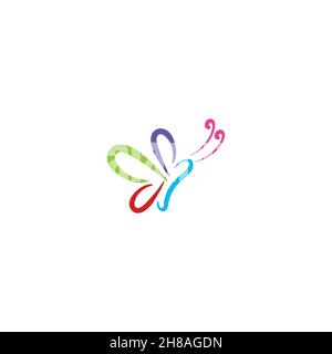 Idées de logo papillon coloré. Logo inspiration. Illustration Du Vecteur De Modèle. Isolé Sur Fond Blanc. Illustration de Vecteur