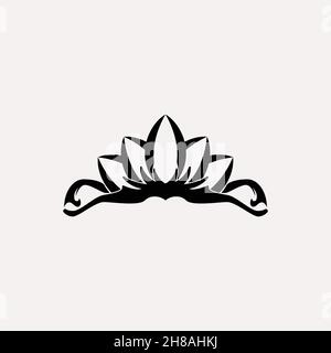 La couronne des Princes tiara ou Le logo du diadem royal. Logo inspiration. Illustration Du Vecteur De Modèle. Isolé Sur Fond Blanc Illustration de Vecteur