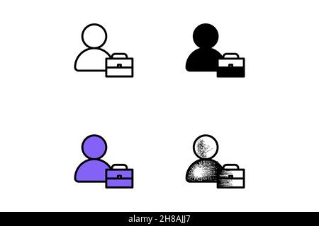 business manager et porte-documents isolés sur fond blanc, illustration vectorielle Illustration de Vecteur
