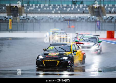 22 Vervisch Frederic (bel), Comtoyou Team Audi Sport, Audi RS 3 LMS TCR (2021), action lors de la course WTCR 2021 de la FIA en Russie, 8e manche de la coupe du monde de la FIA Touring car Cup 2021, sur l'Autodrom Sotchi, du 27 au 28 novembre 2021 à Sotchi,Russie- photo Evgeniy Safronov / DPPI Banque D'Images